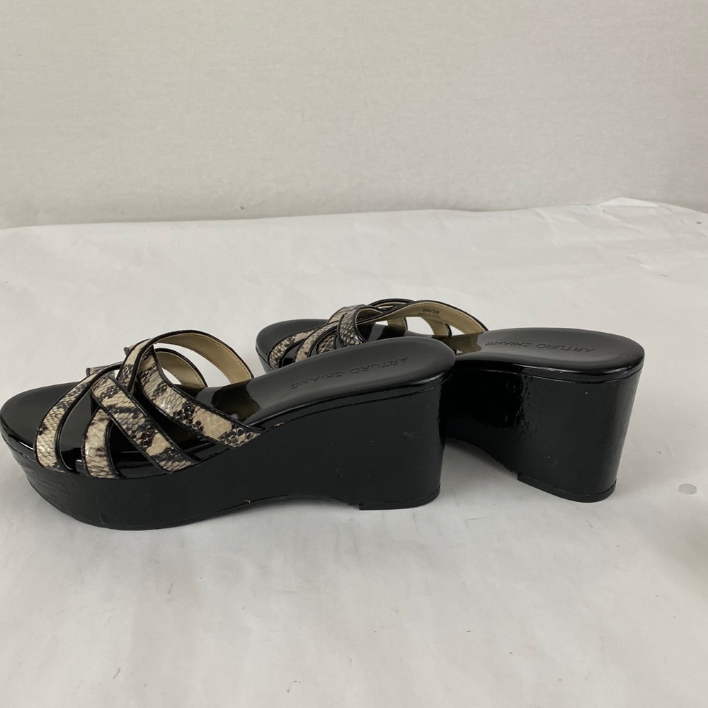 Arturo Chiang Snake Print Platform Slides - image 3